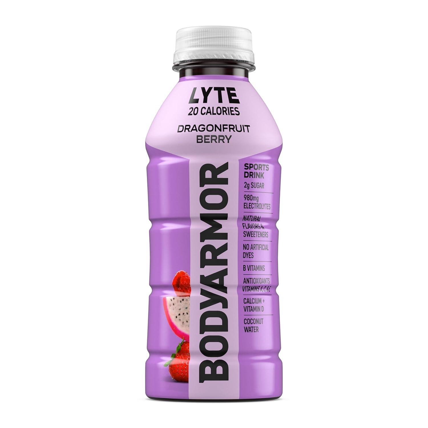 imageBODYARMOR LYTE Dragonfruit Berry Electrolyte Drink 20 Calories 16 Fl Oz Bottles 12 Pack Coconut Water Sports Drink Natural Flavor amp B Vitamins