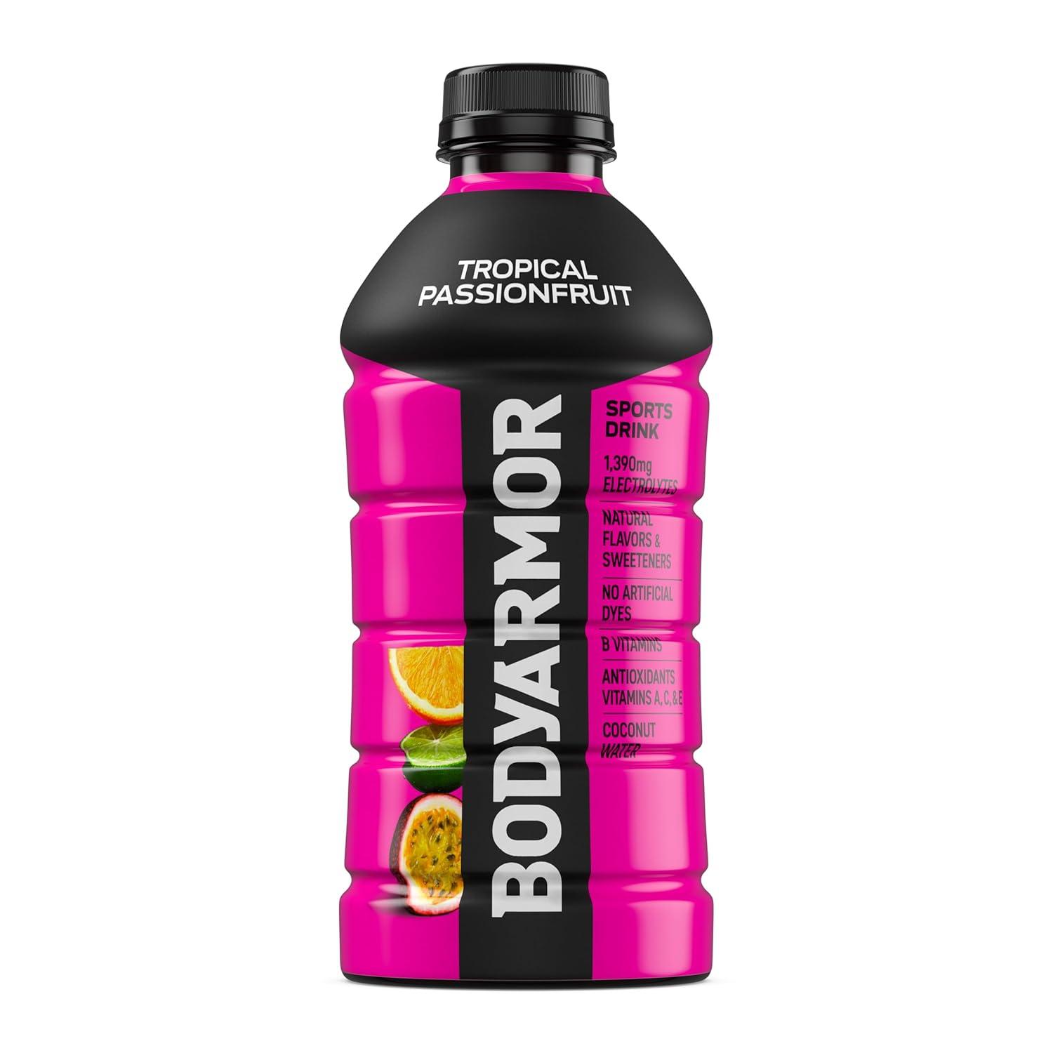 imageBODYARMOR Sports Drink Blackout Berry Electrolyte Drink Hydration 28 Fl Oz Bottles 15 Pack Flavored Coconut Water with B Vitamins amp AntioxidantsTropical Passionfruit