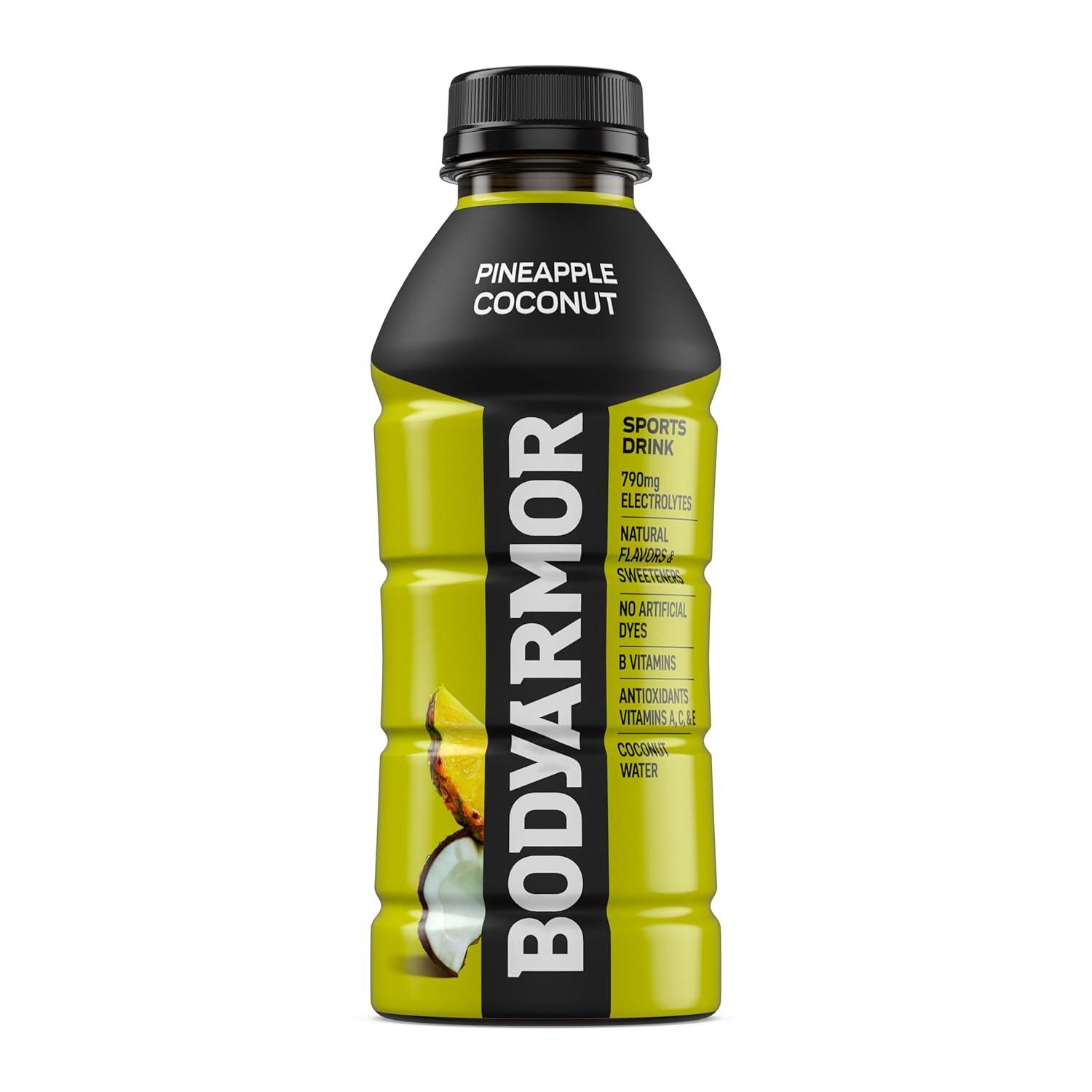 imageBODYARMOR Sports Drink Sports Beverage Pineapple Coconut Coconut Water Hydration Natural Flavors With Vitamins PotassiumPacked Electrolytes Perfect For Athletes 16 Fl Oz Pack of 12