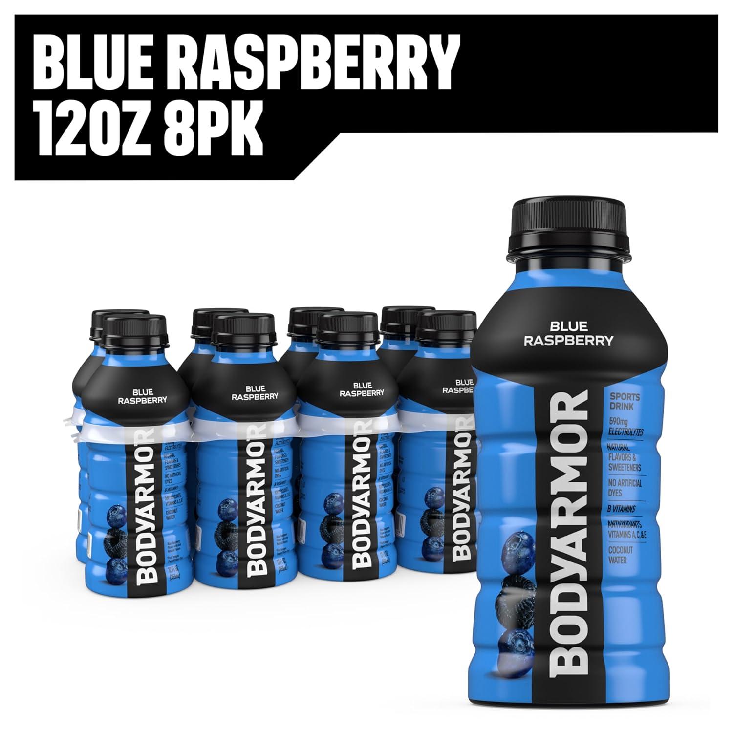 imageBODYARMOR Sports Drink Tropical Punch Electrolyte Drink Hydration 12 Fl Oz Bottles 8 Pack Flavored Coconut Water with B Vitamins amp AntioxidantsBlue Raspberry