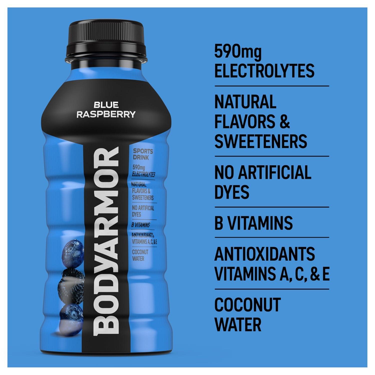 imageBODYARMOR Sports Drink Tropical Punch Electrolyte Drink Hydration 12 Fl Oz Bottles 8 Pack Flavored Coconut Water with B Vitamins amp AntioxidantsBlue Raspberry