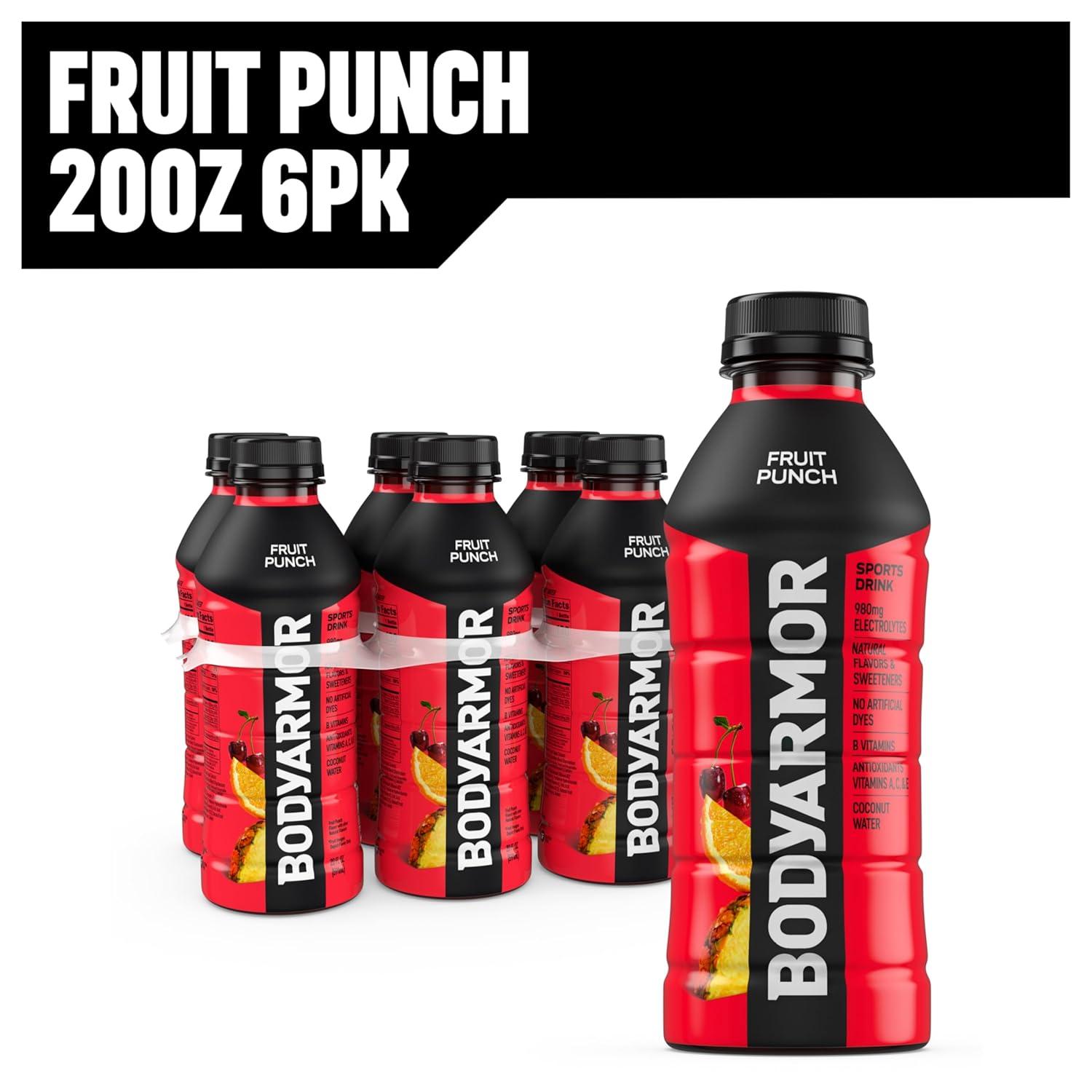 imageBODYARMOR Sports Drink Tropical Punch Electrolyte Drink Hydration 12 Fl Oz Bottles 8 Pack Flavored Coconut Water with B Vitamins amp AntioxidantsFruit Punch