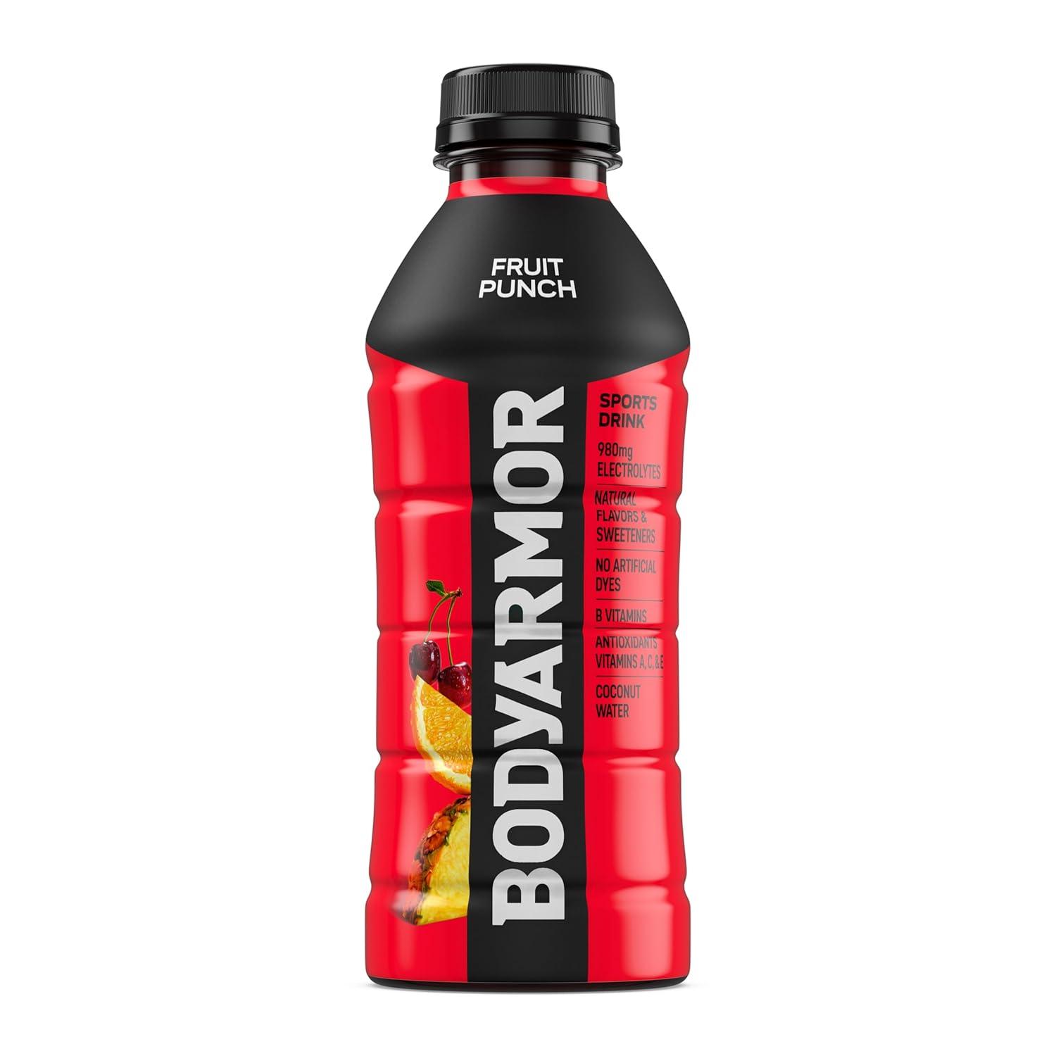 imageBODYARMOR Sports Drink Tropical Punch Electrolyte Drink Hydration 12 Fl Oz Bottles 8 Pack Flavored Coconut Water with B Vitamins amp AntioxidantsFruit Punch