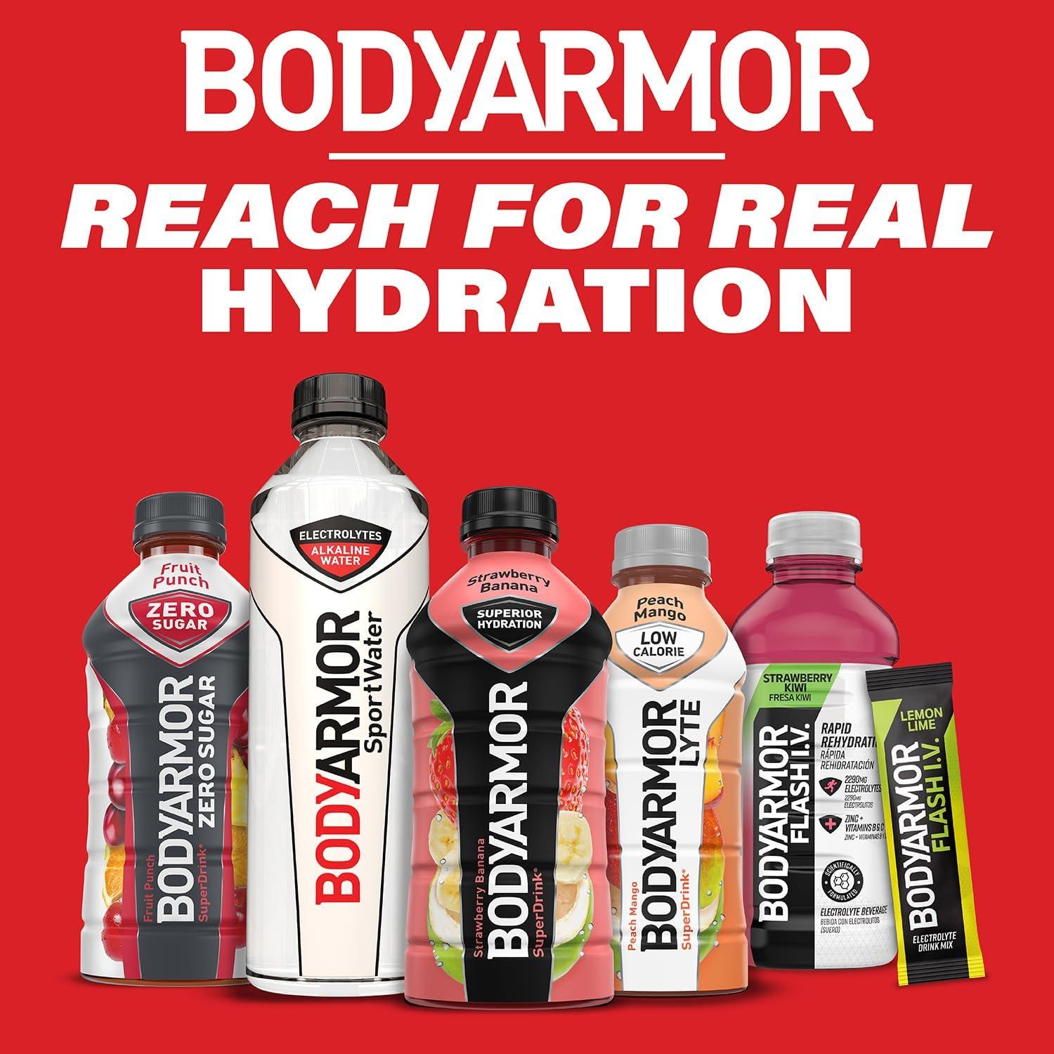 imageBODYARMOR Sports Drink Tropical Punch Electrolyte Drink Hydration 12 Fl Oz Bottles 8 Pack Flavored Coconut Water with B Vitamins amp AntioxidantsFruit Punch