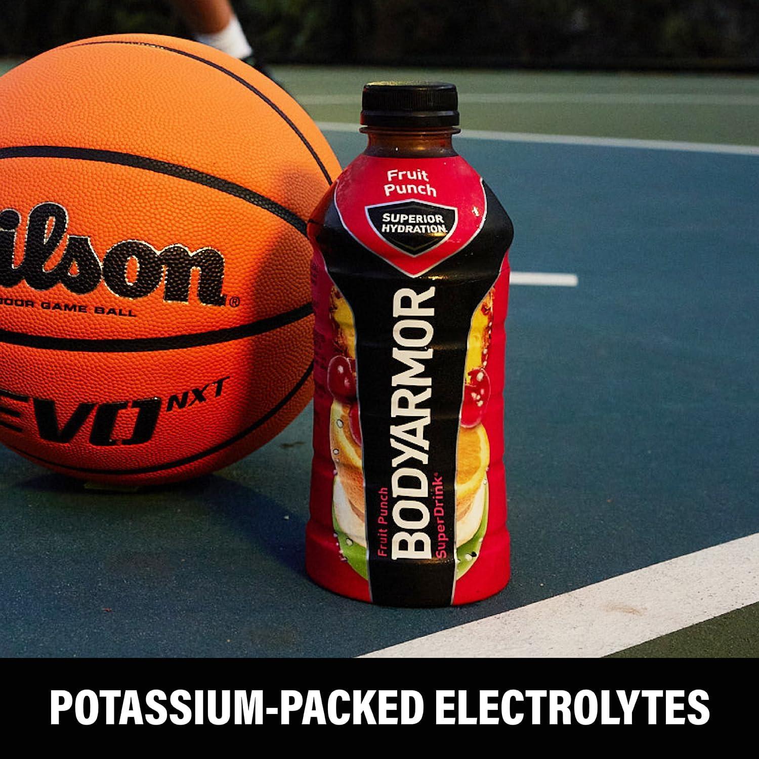 imageBODYARMOR Sports Drink Tropical Punch Electrolyte Drink Hydration 12 Fl Oz Bottles 8 Pack Flavored Coconut Water with B Vitamins amp AntioxidantsFruit Punch