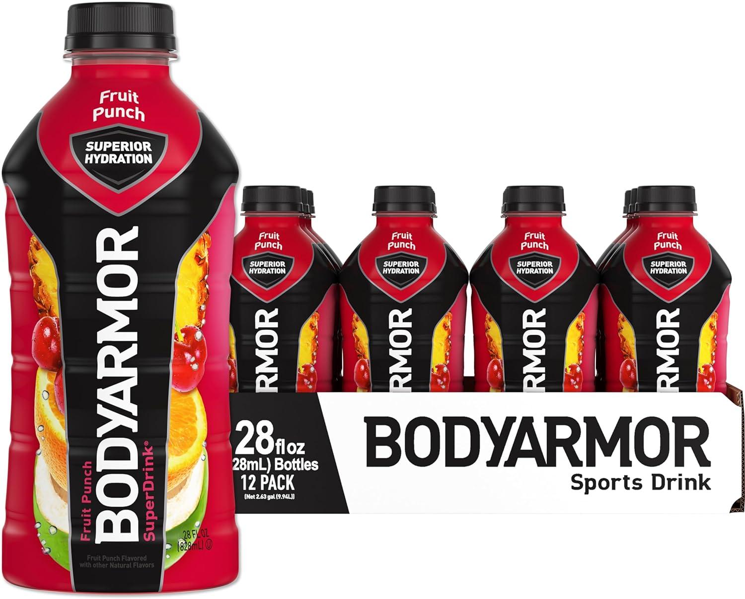 imageBODYARMOR Sports Drink Tropical Punch Electrolyte Drink Hydration 12 Fl Oz Bottles 8 Pack Flavored Coconut Water with B Vitamins amp AntioxidantsFruit Punch