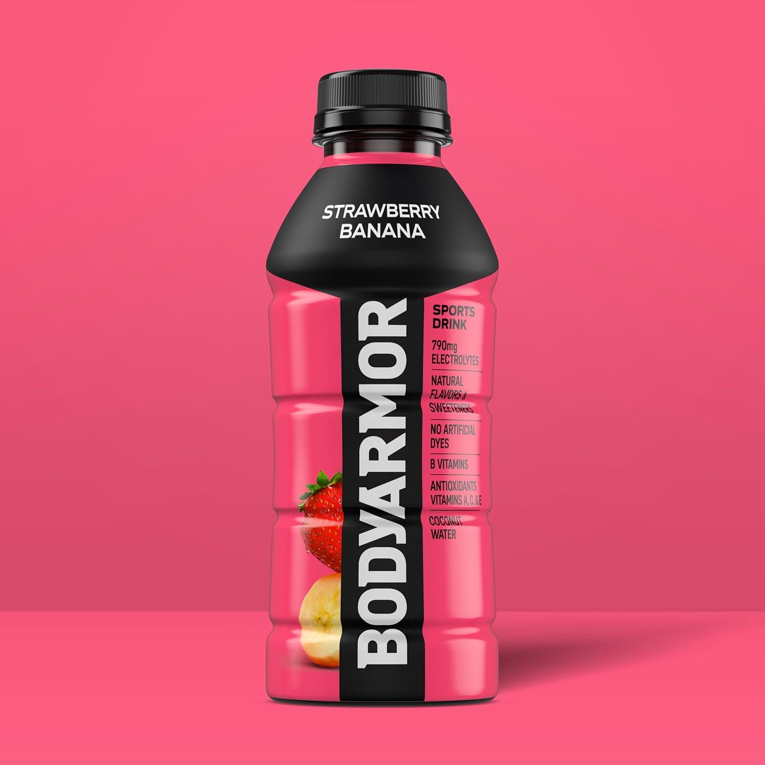 imageBODYARMOR Sports Drink Tropical Punch Electrolyte Drink Hydration 12 Fl Oz Bottles 8 Pack Flavored Coconut Water with B Vitamins amp AntioxidantsStrawberry Banana