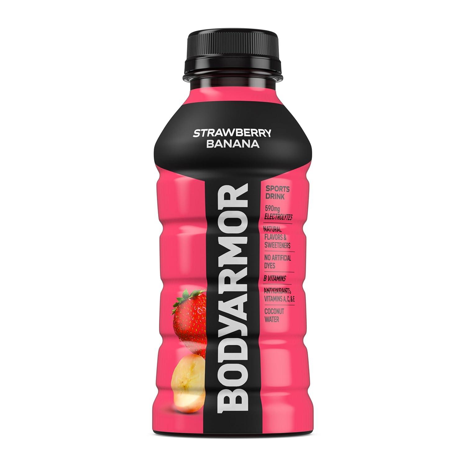 imageBODYARMOR Sports Drink Tropical Punch Electrolyte Drink Hydration 12 Fl Oz Bottles 8 Pack Flavored Coconut Water with B Vitamins amp AntioxidantsStrawberry Banana
