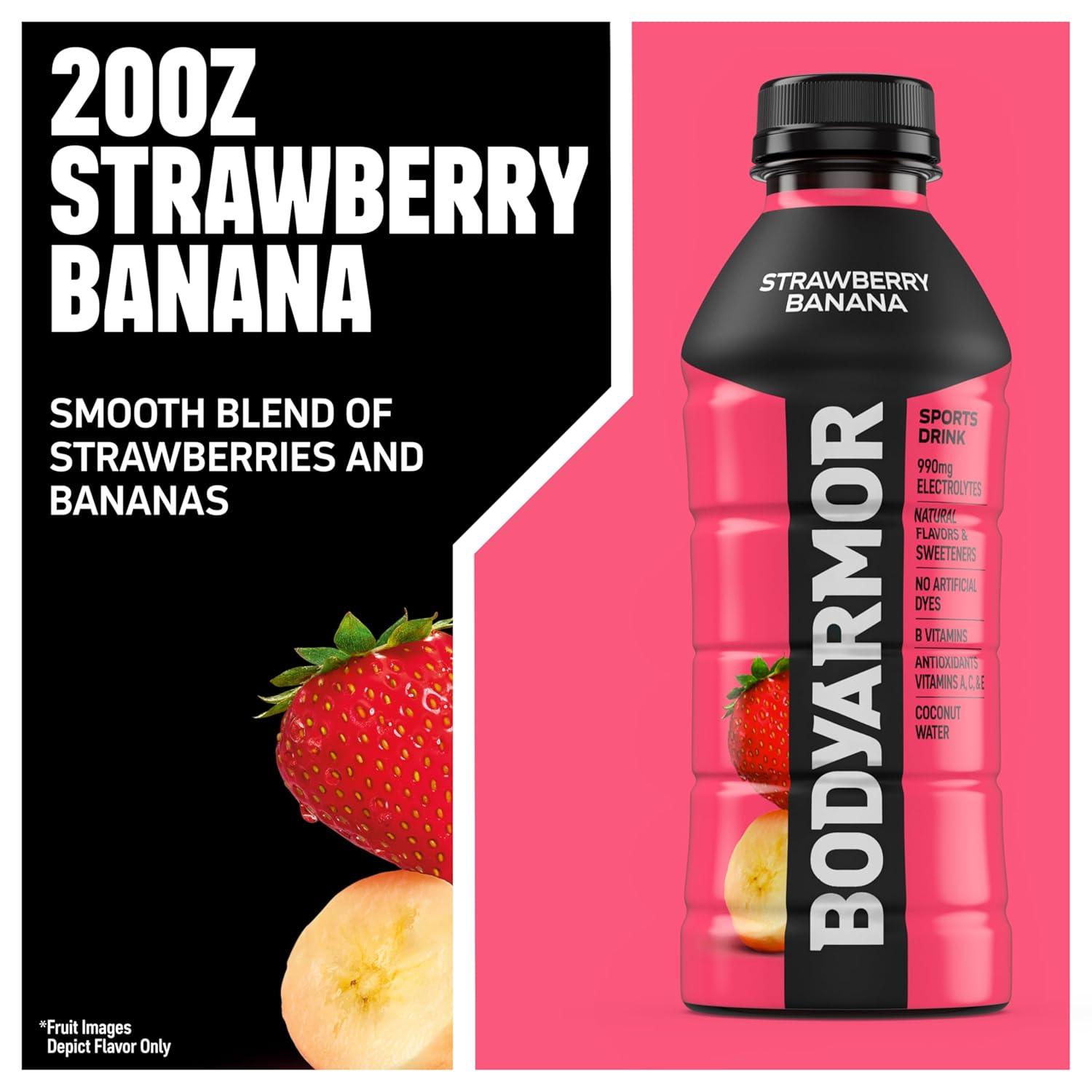 imageBODYARMOR Sports Drink Tropical Punch Electrolyte Drink Hydration 12 Fl Oz Bottles 8 Pack Flavored Coconut Water with B Vitamins amp AntioxidantsStrawberry Banana