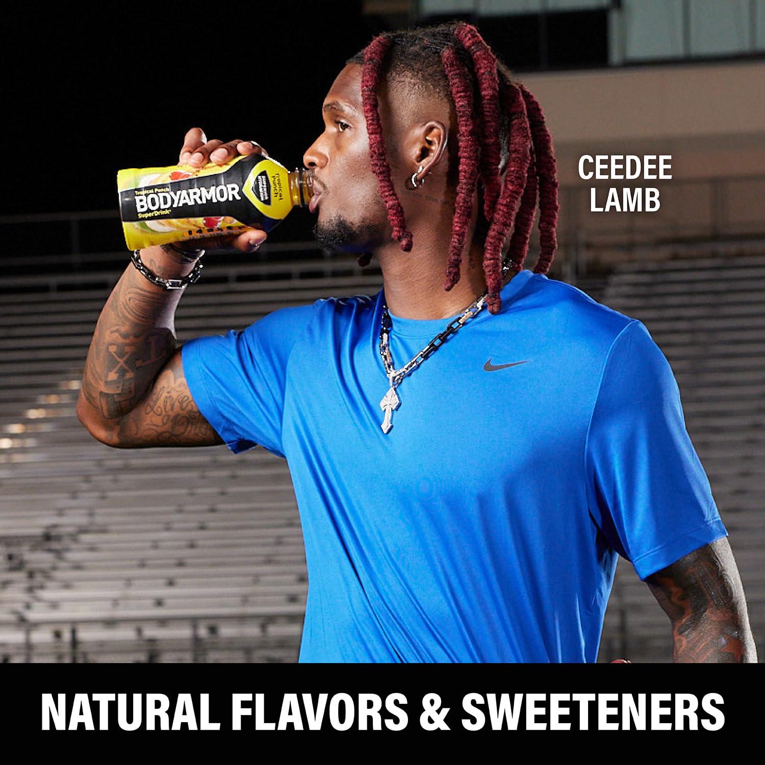 imageBODYARMOR Sports Drink Tropical Punch Electrolyte Drink Hydration 12 Fl Oz Bottles 8 Pack Flavored Coconut Water with B Vitamins amp AntioxidantsTropical Punch