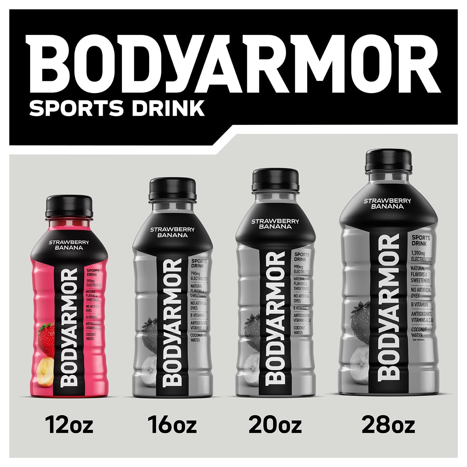 imageBODYARMOR Sports Drink Tropical Punch Electrolyte Drink Hydration 12 Fl Oz Bottles 8 Pack Flavored Coconut Water with B Vitamins amp AntioxidantsTropical Punch