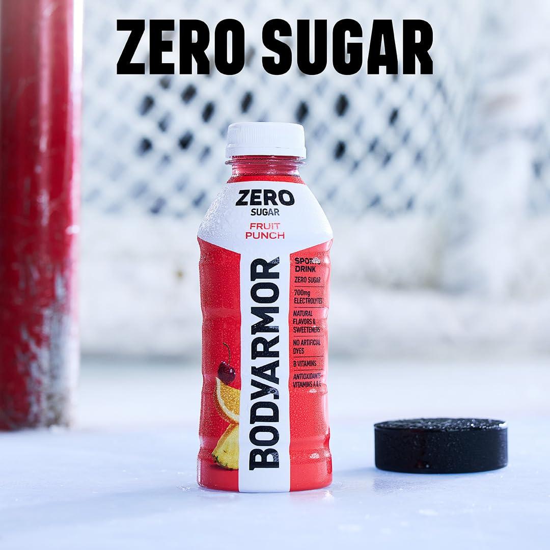 imageBODYARMOR ZERO Sugar Fruit Punch Electrolyte Drink Natural Flavors 20 Fl Oz Bottles 6 Pack B Vitamins amp Antioxidants Sugar Free HydrationZero Lemon Lime