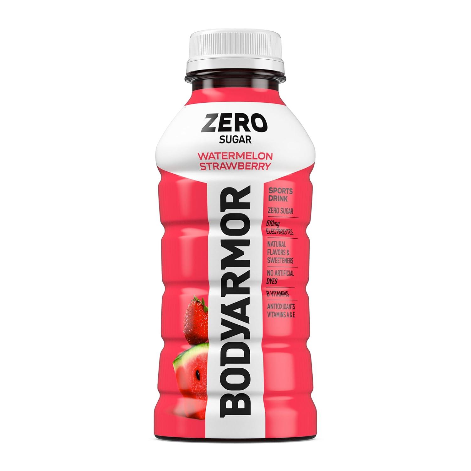 imageBODYARMOR ZERO Sugar Fruit Punch Electrolyte Drink Natural Flavors 20 Fl Oz Bottles 6 Pack B Vitamins amp Antioxidants Sugar Free HydrationZero Watermelon Strawberry