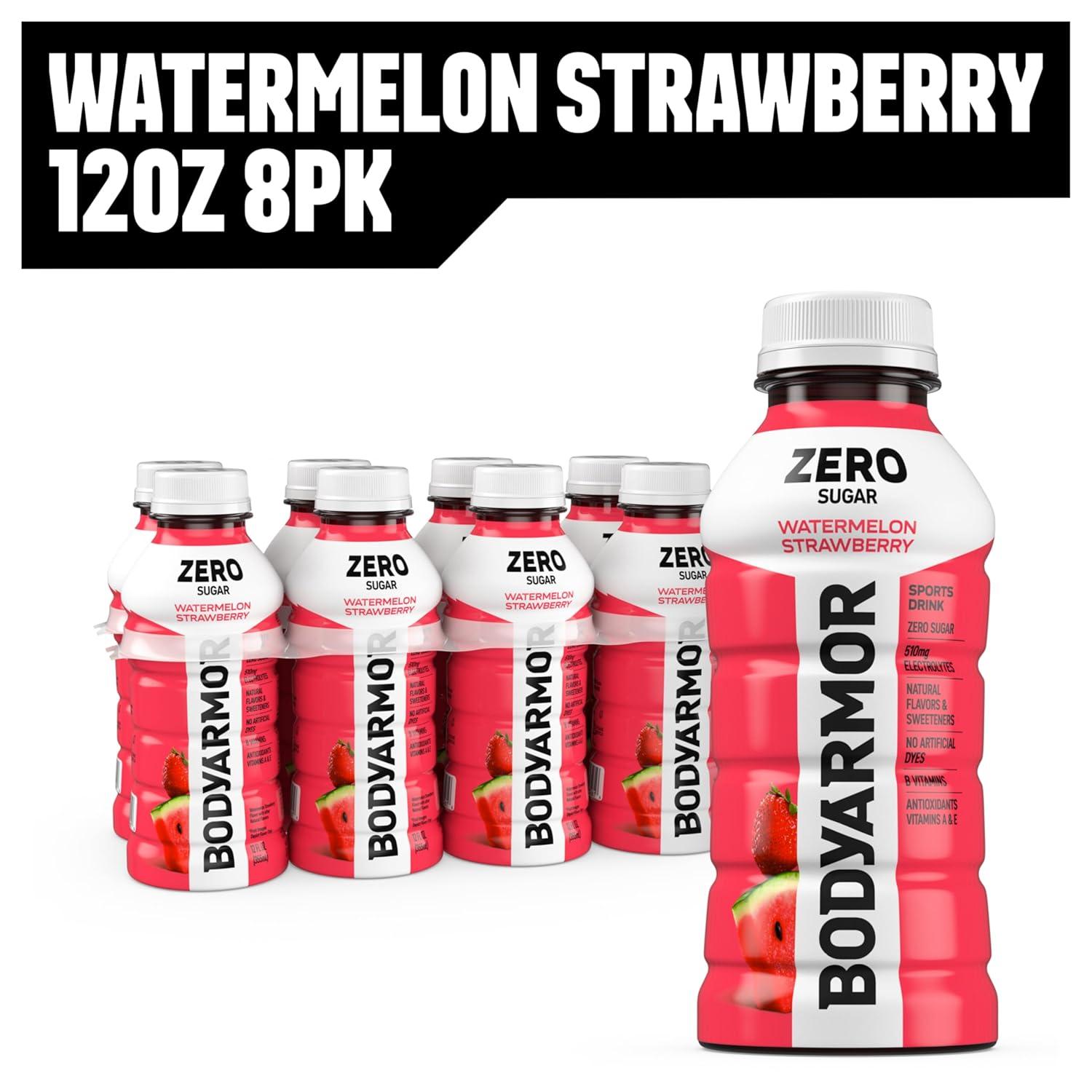 imageBODYARMOR ZERO Sugar Fruit Punch Electrolyte Drink Natural Flavors 20 Fl Oz Bottles 6 Pack B Vitamins amp Antioxidants Sugar Free HydrationZero Watermelon Strawberry