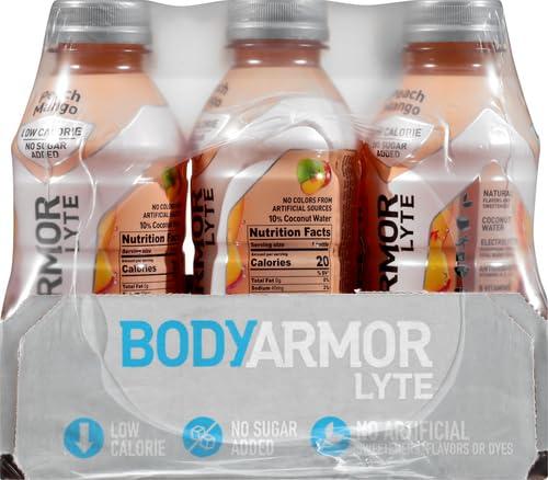 imageBODYARMOR ZERO Sugar Watermelon Strawberry Electrolyte Drink Natural Flavors 16 Fl Oz Bottles 12 Pack B Vitamins amp Antioxidants Sugar Free HydrationLyte Peach Mango