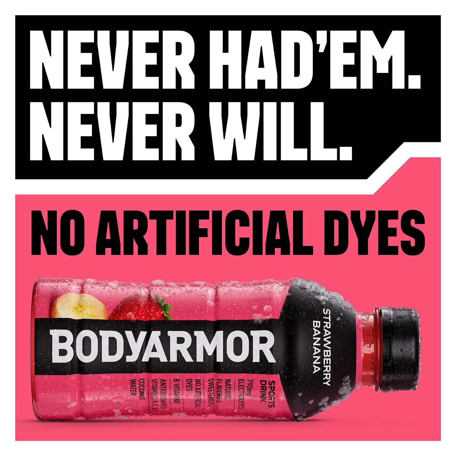 imageBODYARMOR ZERO Sugar Watermelon Strawberry Electrolyte Drink Natural Flavors 16 Fl Oz Bottles 12 Pack B Vitamins amp Antioxidants Sugar Free HydrationLyte Peach Mango