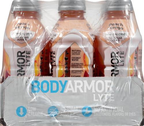 imageBODYARMOR ZERO Sugar Watermelon Strawberry Electrolyte Drink Natural Flavors 16 Fl Oz Bottles 12 Pack B Vitamins amp Antioxidants Sugar Free HydrationLyte Peach Mango