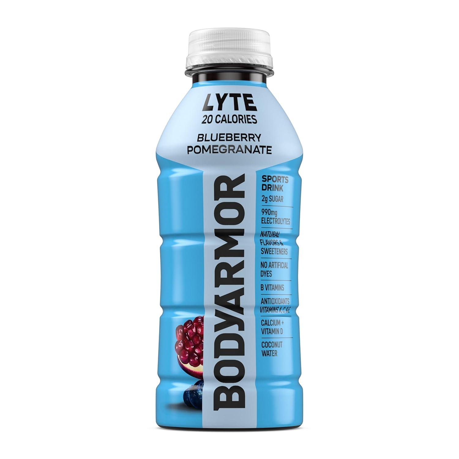 imageBODYARMOR ZERO Sugar Watermelon Strawberry Electrolyte Drink Natural Flavors 16 Fl Oz Bottles 12 Pack B Vitamins amp Antioxidants Sugar Free HydrationLyte Blueberry Pomegranate