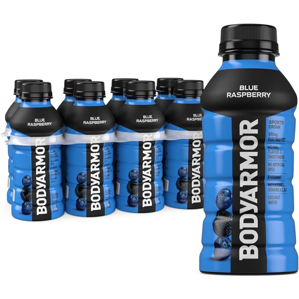 imageBODYARMOR Sports Drink Tropical Punch Electrolyte Drink Hydration 12 Fl Oz Bottles 8 Pack Flavored Coconut Water with B Vitamins amp AntioxidantsBlue Raspberry