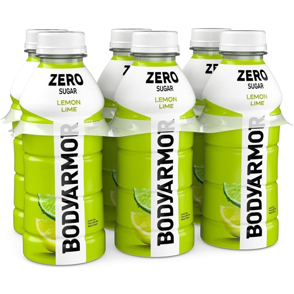 imageBODYARMOR ZERO Sugar Fruit Punch Electrolyte Drink Natural Flavors 20 Fl Oz Bottles 6 Pack B Vitamins amp Antioxidants Sugar Free HydrationZero Lemon Lime
