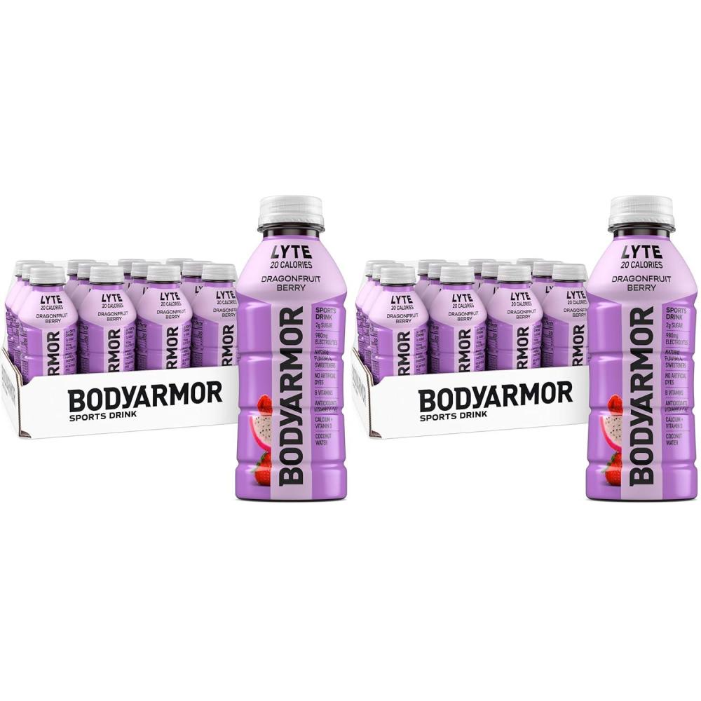 imageBODYARMOR ZERO Sugar Watermelon Strawberry Electrolyte Drink Natural Flavors 16 Fl Oz Bottles 12 Pack B Vitamins amp Antioxidants Sugar Free HydrationLyte Dragonfruit Berry