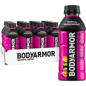 BODYARMOR Sports Drink, Tropical Passionfruit, Electrolyte Drink Hydration, 16 Fl Oz Bottles (12 Pack), Flavored Coconut Water with B Vitamins & Antioxidants(Tropical Passionfruit)
