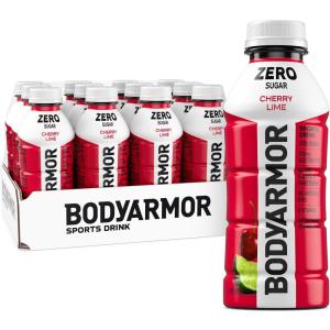 BODYARMOR ZERO Sugar Fruit Punch Electrolyte Drink, Natural Flavors, 20 Fl Oz Bottles (6 Pack), B Vitamins & Antioxidants Sugar Free Hydration(Zero Cherry Lime)