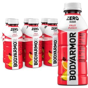 BODYARMOR ZERO Sugar Fruit Punch Electrolyte Drink, Natural Flavors, 20 Fl Oz Bottles (6 Pack), B Vitamins & Antioxidants Sugar Free Hydration(Zero Fruit Punch)