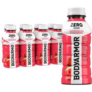 BODYARMOR ZERO Sugar Fruit Punch Electrolyte Drink, Natural Flavors, 20 Fl Oz Bottles (6 Pack), B Vitamins & Antioxidants Sugar Free Hydration(Zero Watermelon Strawberry)