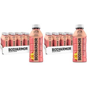 BODYARMOR ZERO Sugar Watermelon Strawberry Electrolyte Drink, Natural Flavors, 16 Fl Oz Bottles (12 Pack), B Vitamins & Antioxidants Sugar Free Hydration(Lyte Peach Mango)