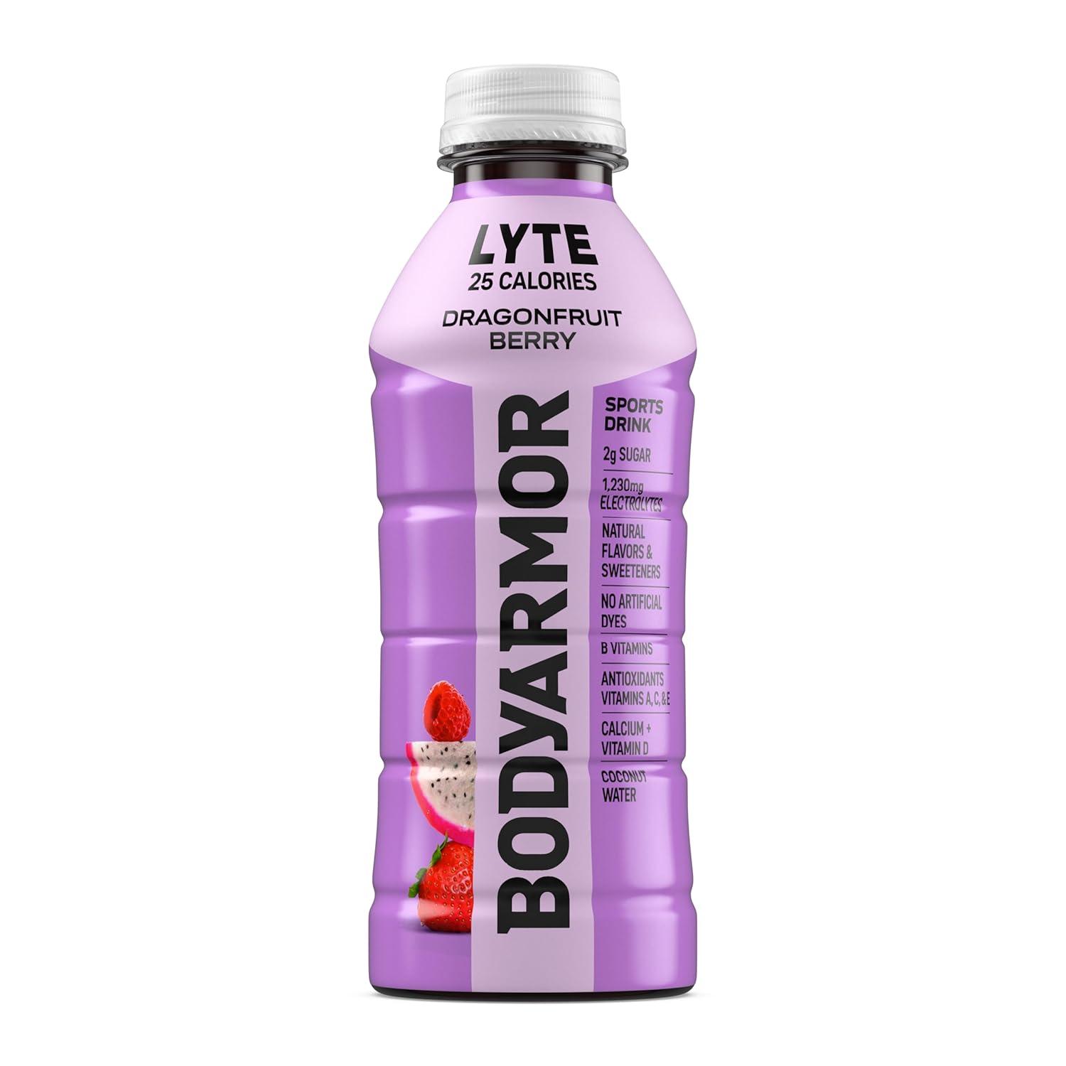 imageBODYARMOR LYTE Sports Drink LowCalorie Sports Beverage Dragonfruit Berry Coconut Water Hydration Natural Flavors With Vitamins PotassiumPacked Electrolytes 20 Fl Oz Pack of 6