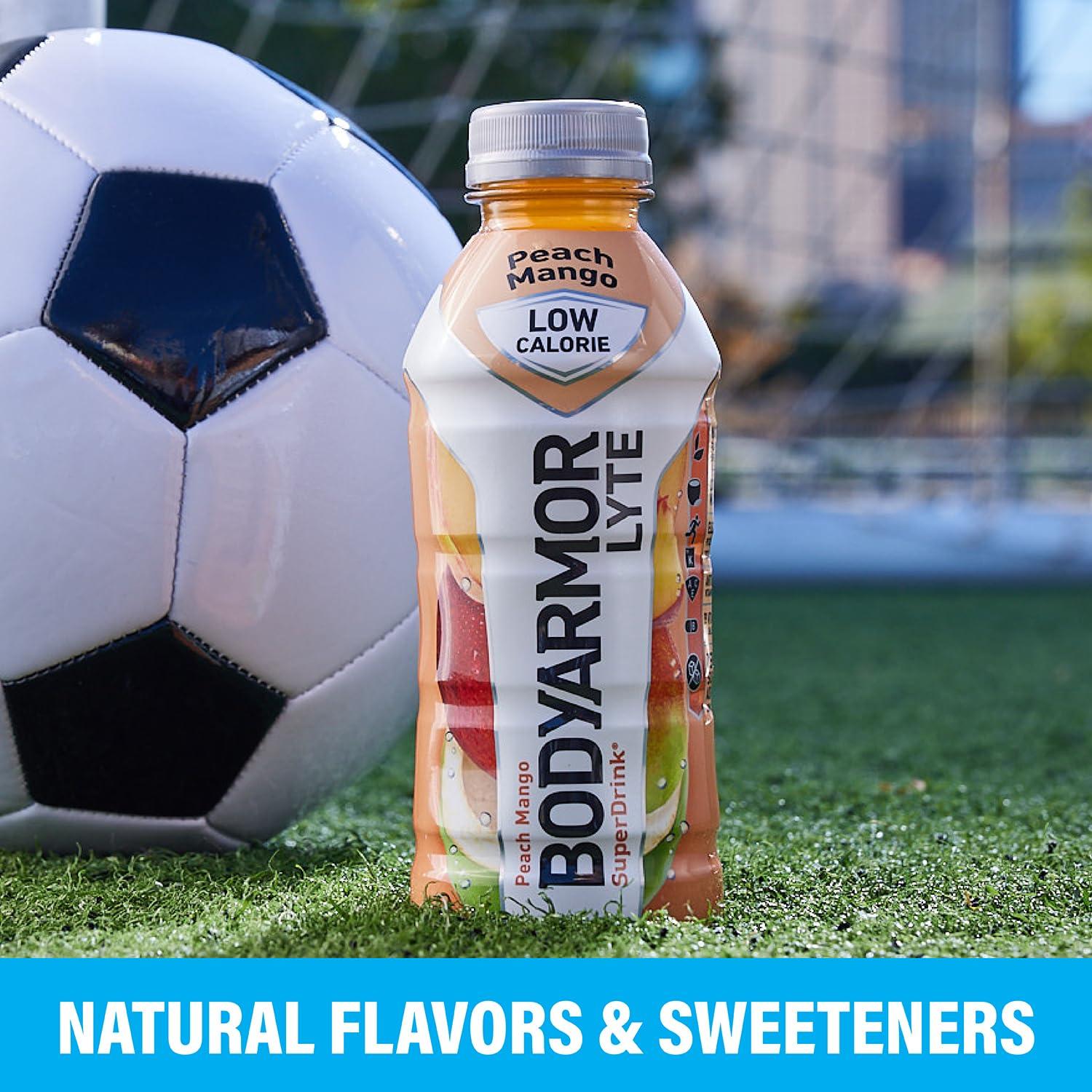 imageBODYARMOR LYTE Sports Drink LowCalorie Sports Beverage Peach Mango Coconut Water Hydration Natural Flavors With Vitamins PotassiumPacked Electrolytes Perfect For Athletes 28 Fl Oz Pack of 12