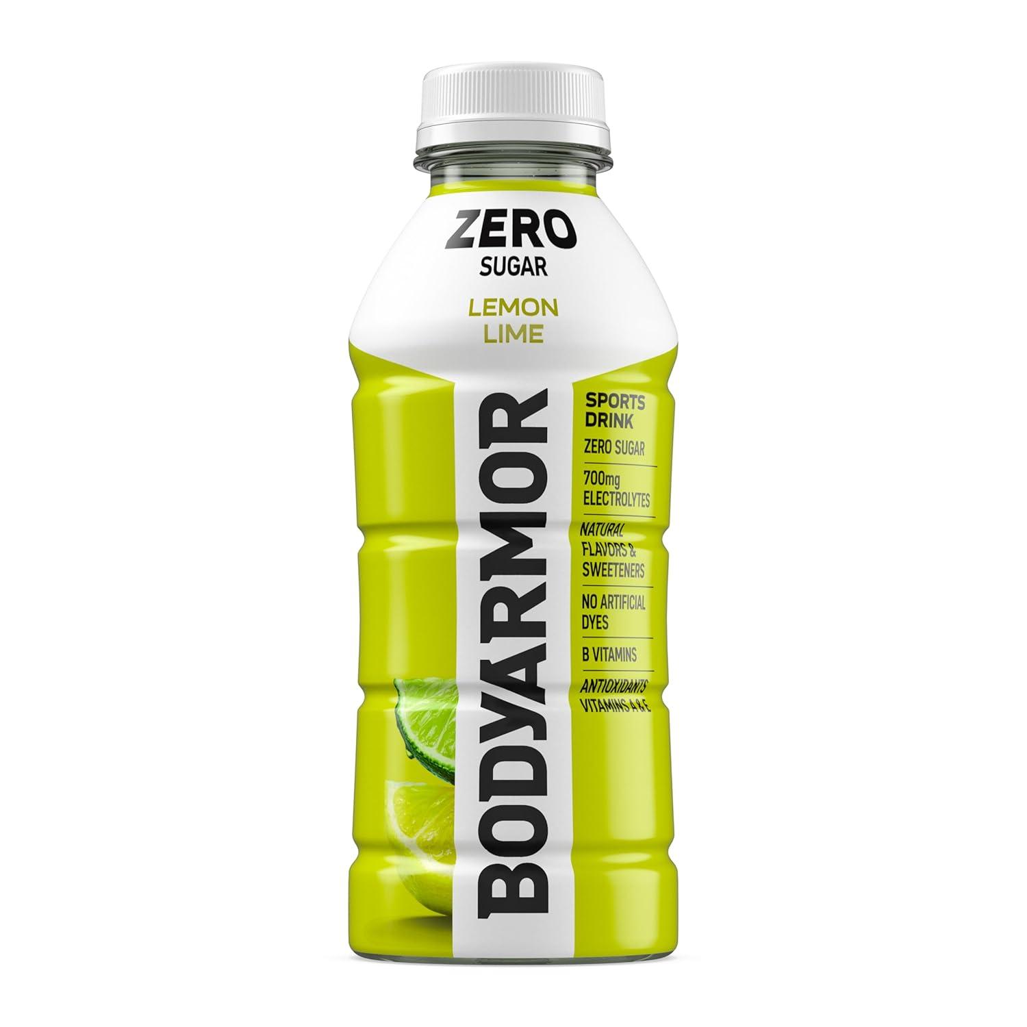imageBODYARMOR ZERO Sugar Lemon Lime Electrolyte Drink Natural Flavors 16 Fl Oz Bottles 12 Pack B Vitamins amp Antioxidants Sugar Free Hydration