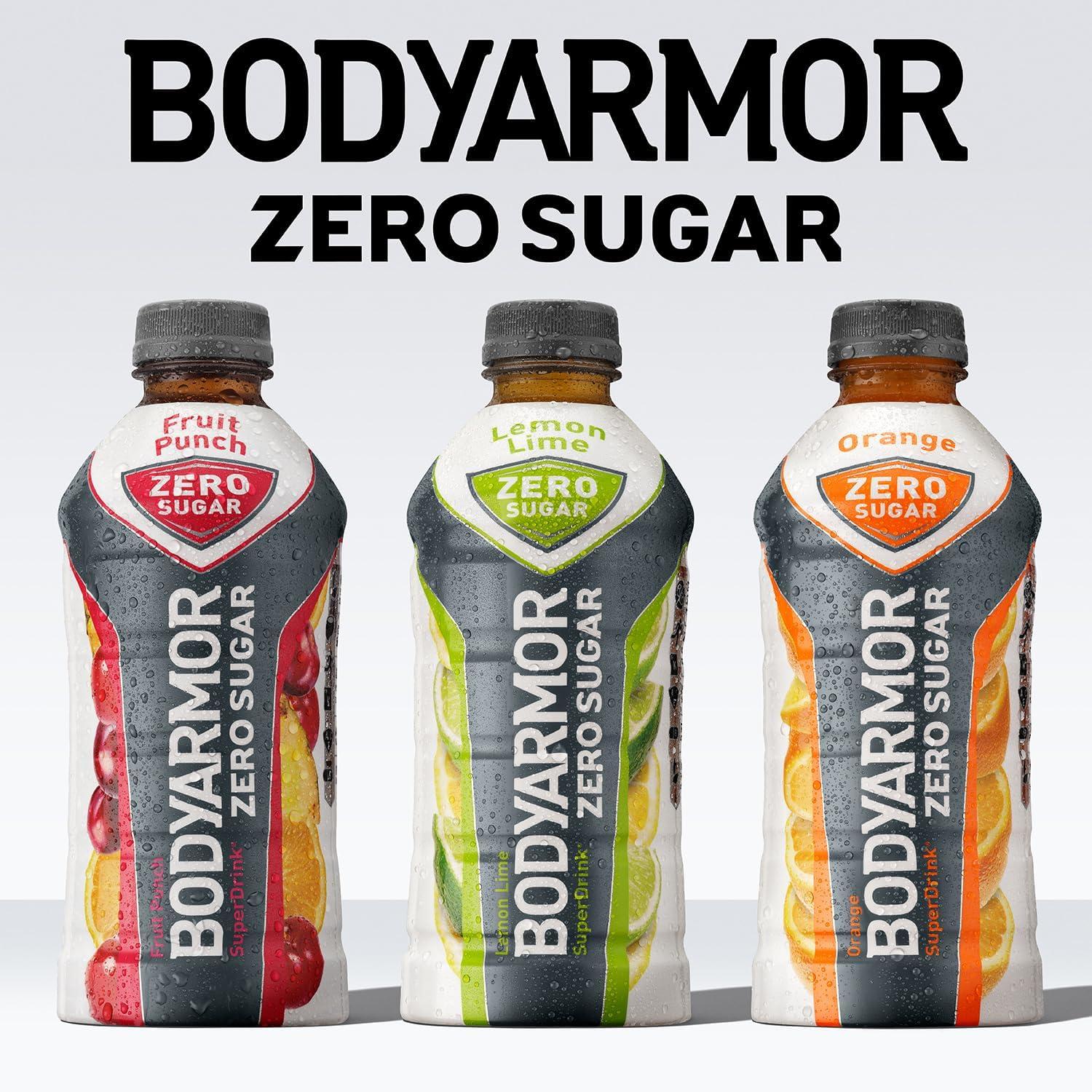 imageBODYARMOR ZERO Sugar Lemon Lime Sugar Free Sports Drink LowCalorie Hydration Natural Flavors with Potassium Packed Electrolytes Antioxidants and Bvitamins 28 fl oz Pack of 12